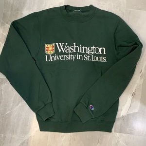 Dark green champion wash-u sweatshirt